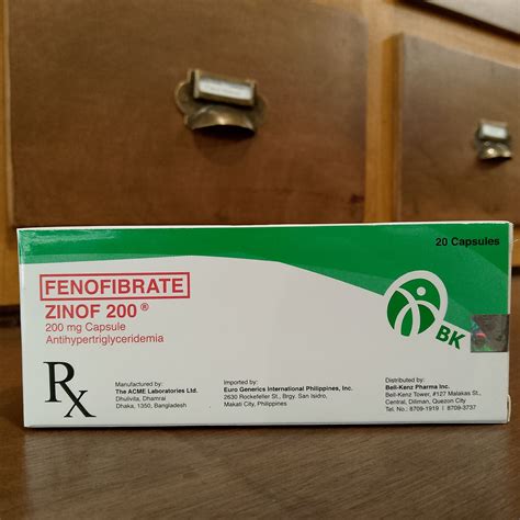 zinof|ZINOF 200 Fenofibrate 200mg Capsule 1s